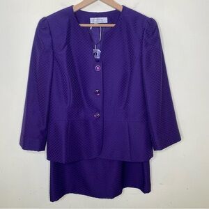 Tahari ASL Purple Size 16 Skirt Suit Complete Set In Excellent Condition